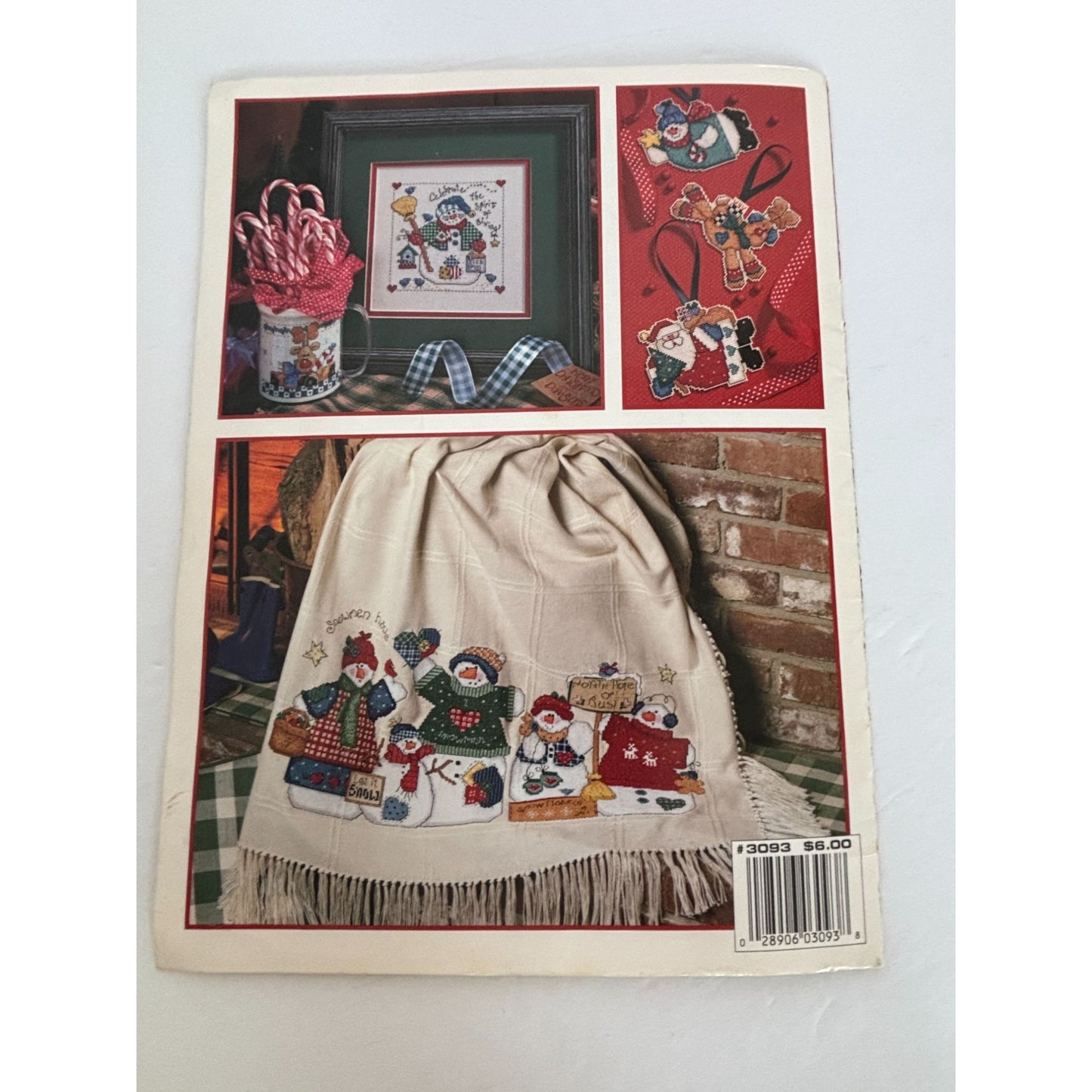 Leisure Arts Cross Stitch Pattern Book Santa and Company Christmas Snowman 3093
