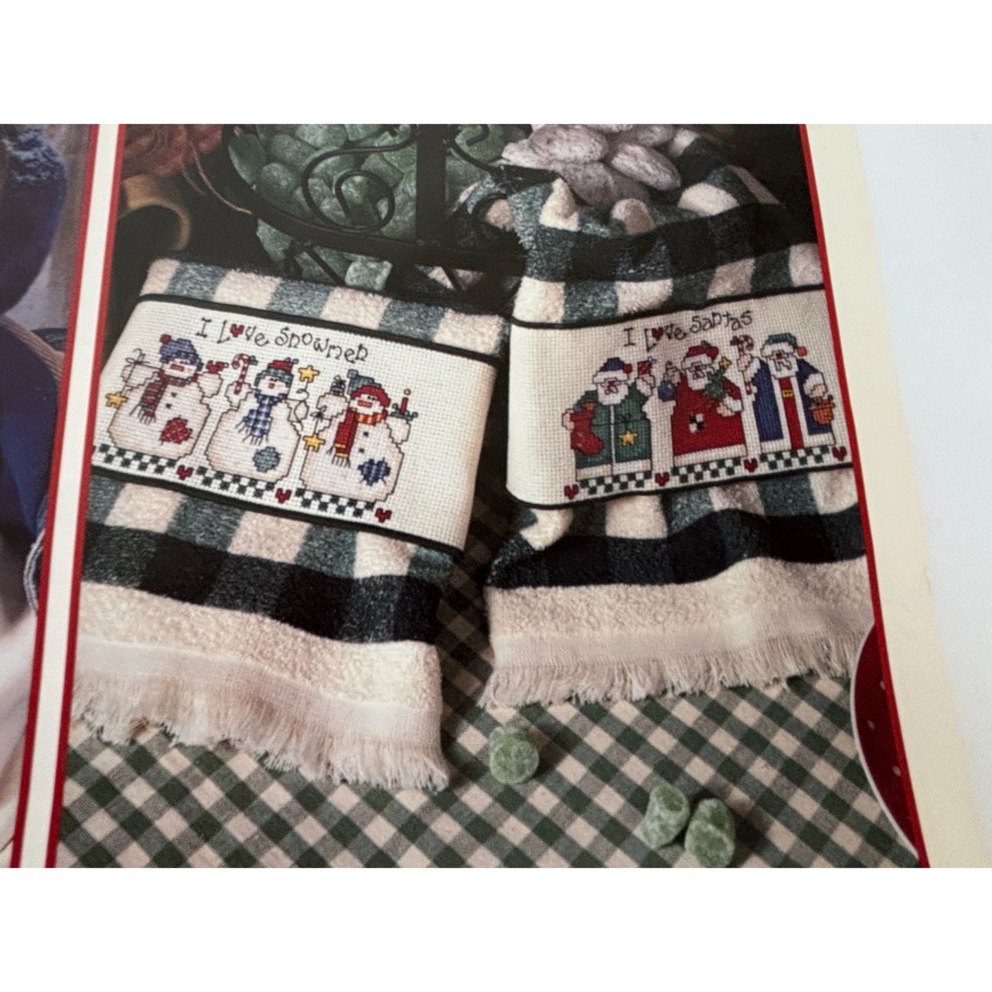 Leisure Arts Cross Stitch Pattern Book Santa and Company Christmas Snowman 3093