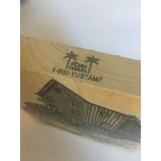 Stamp Cabana Rubber Stamp Country Water Mill Building History Landscape Scenic