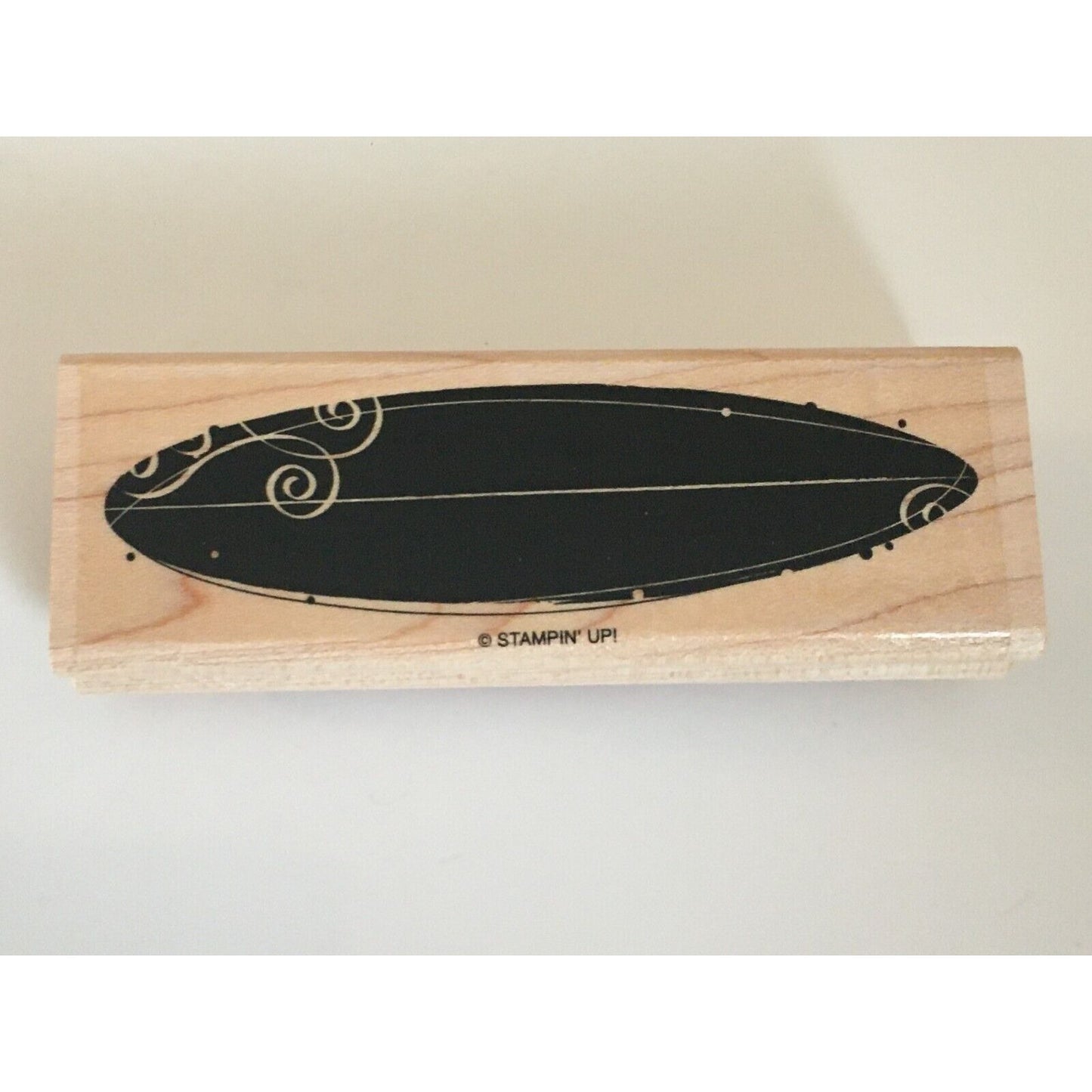 Stampin Up Rubber Stamp Just Surfing Wave Surfboard Ocean Beach Rare Retired