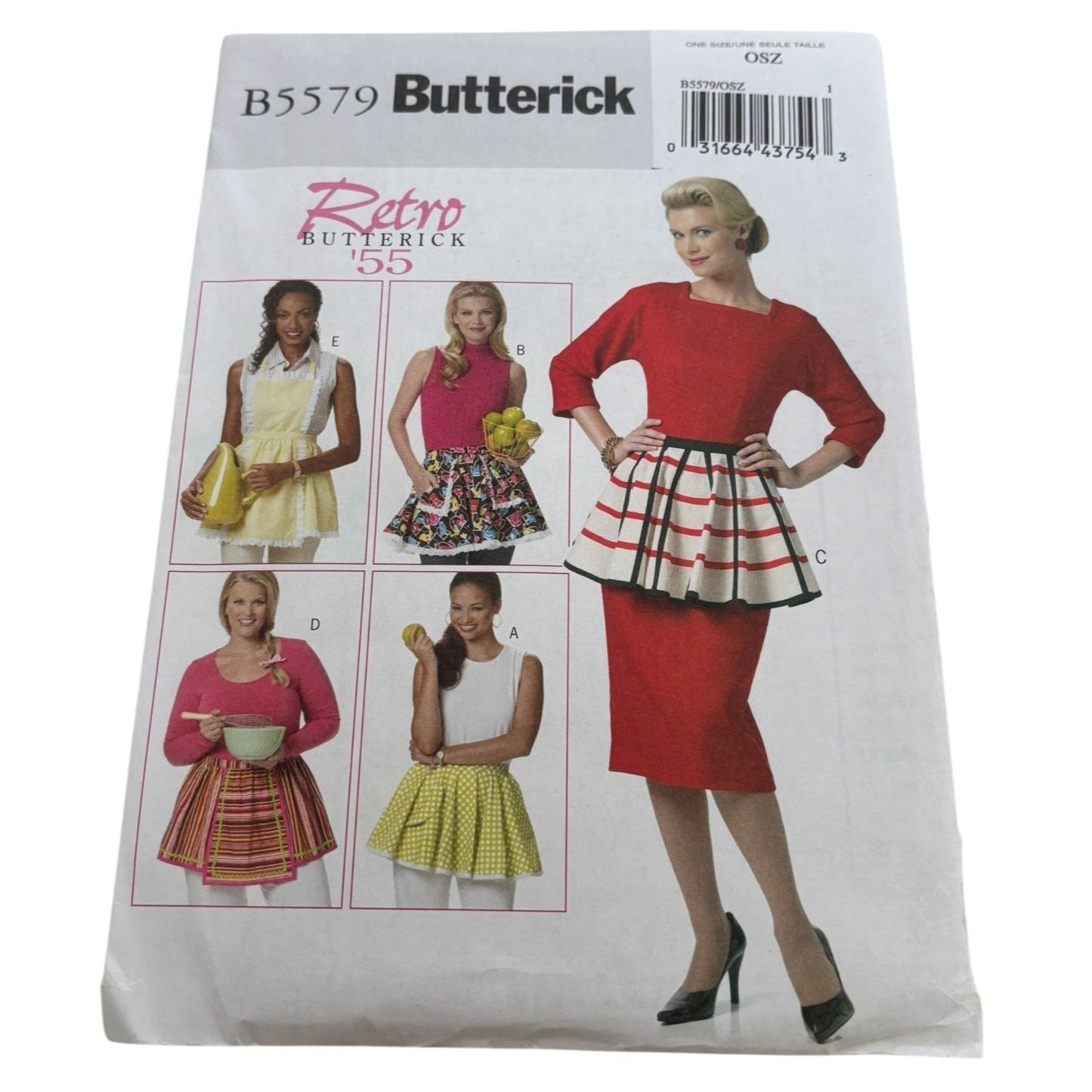Butterick Sewing Pattern B5579 Retro Apron Pockets Kitchen 6-16 Vintage-Inspired