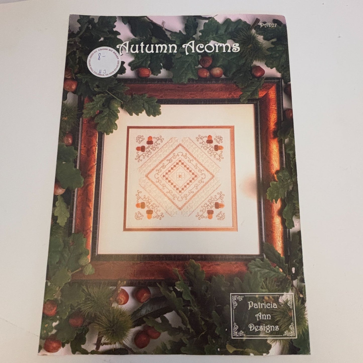 Autumn Acorns Needlepoint Pattern by Patricia Ann Designs Fall Leaflet PAD27