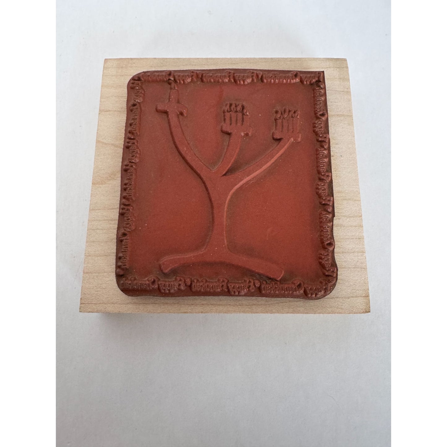 Peddlers Pack Rubber Stamp Happy Hanukkah Chanukah Menorah Candles Card Making