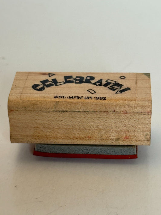 Stampin Up Rubber Stamp Celebrate Card Making Words Party Confetti Bubble Letter
