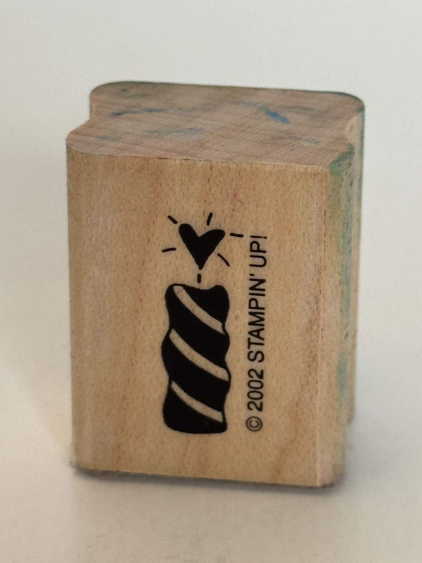 Stampin Up Rubber Stamp Candle Heart Flame Birthday Card Making Party Invitation