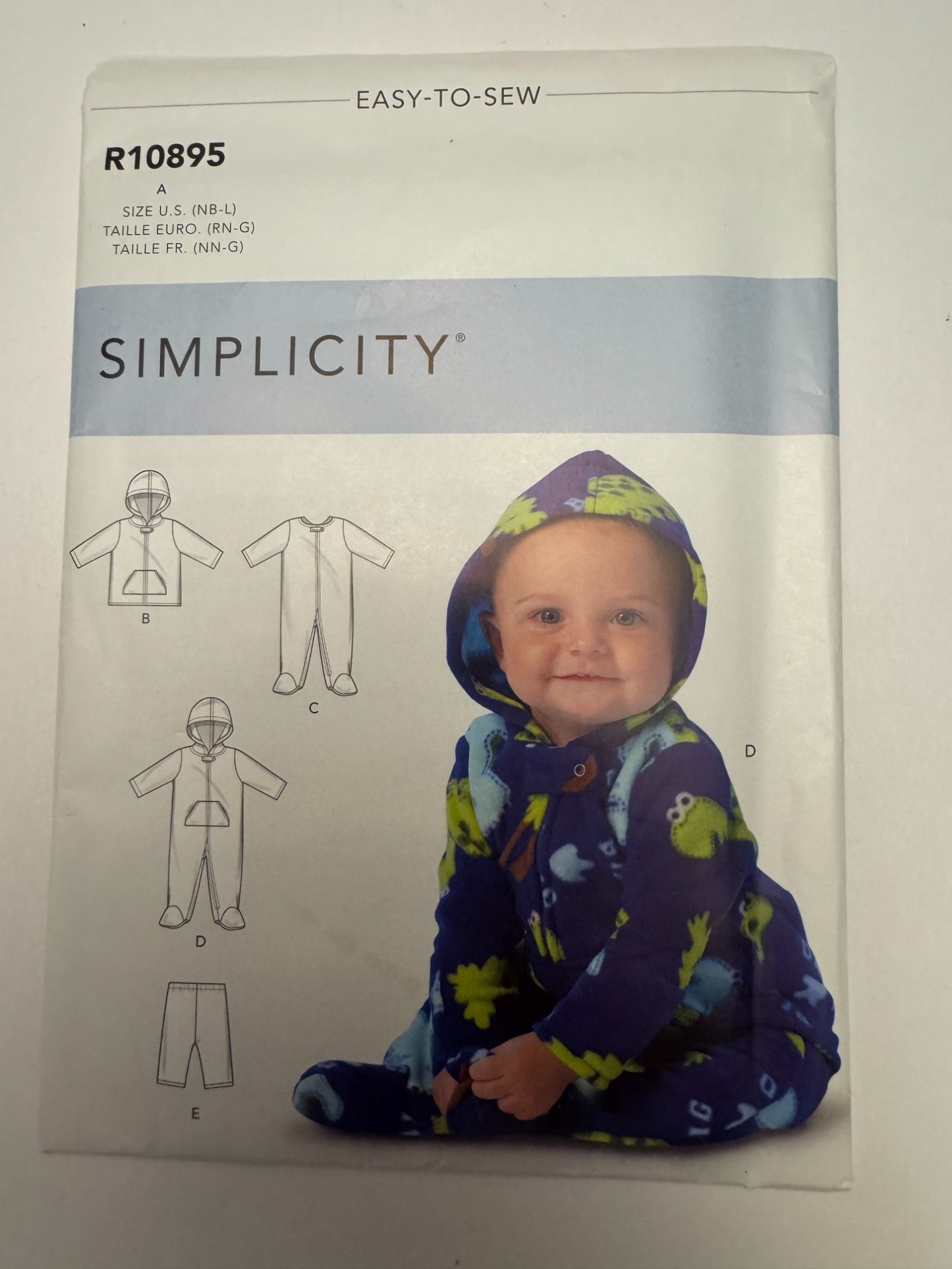 Simplicity Sewing Pattern R10895 Easy Baby Jacket Bodysuit Pants Winter NB 12M