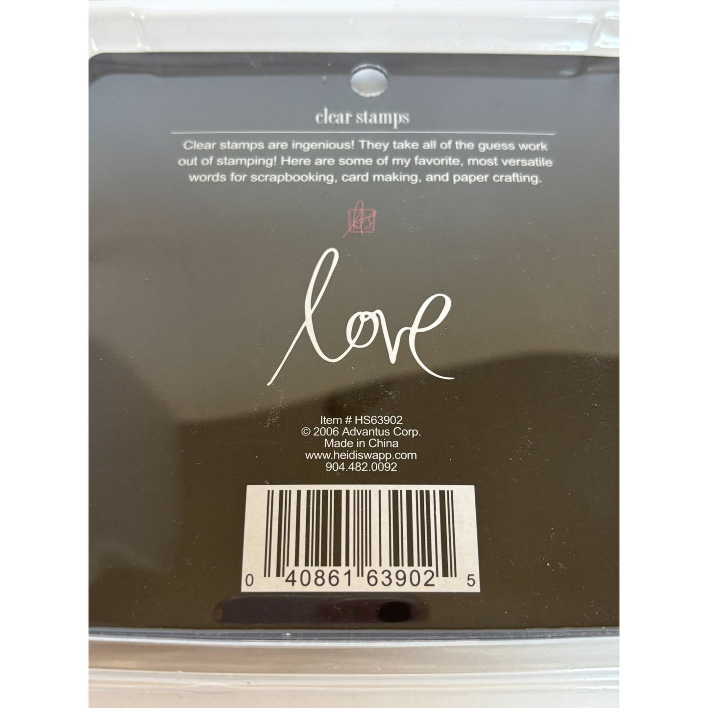 Heidi Swapp Clear Stamp Love Cursive Word Valentines Card Making Paper Crafting