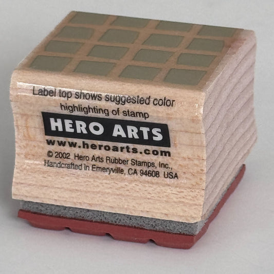 Hero Arts Rubber Stamp Square of Tiny Blocks Background Grid Texture Cardmaking Wood Mounted