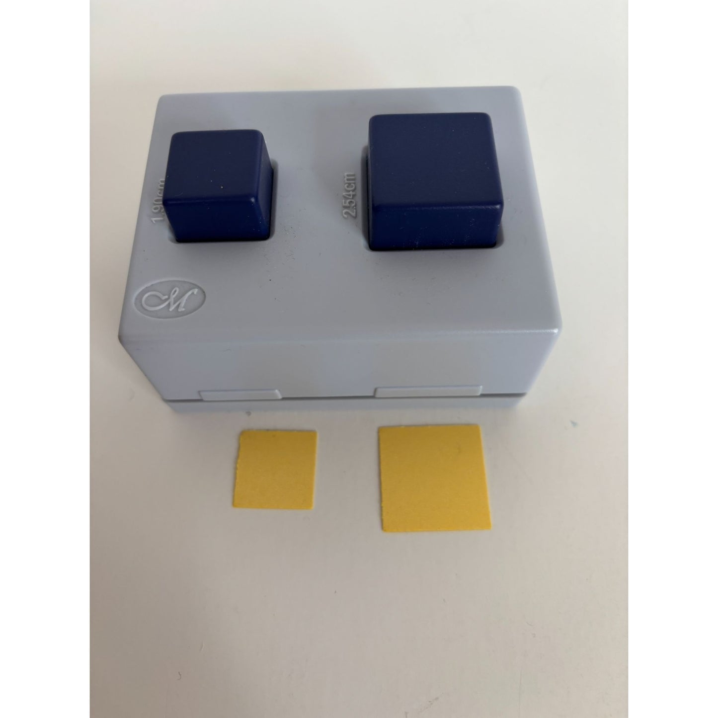 Creative Memories Squares Paper Punch Tool 3/4 and 1 inch Blue Gray Scrapbooking