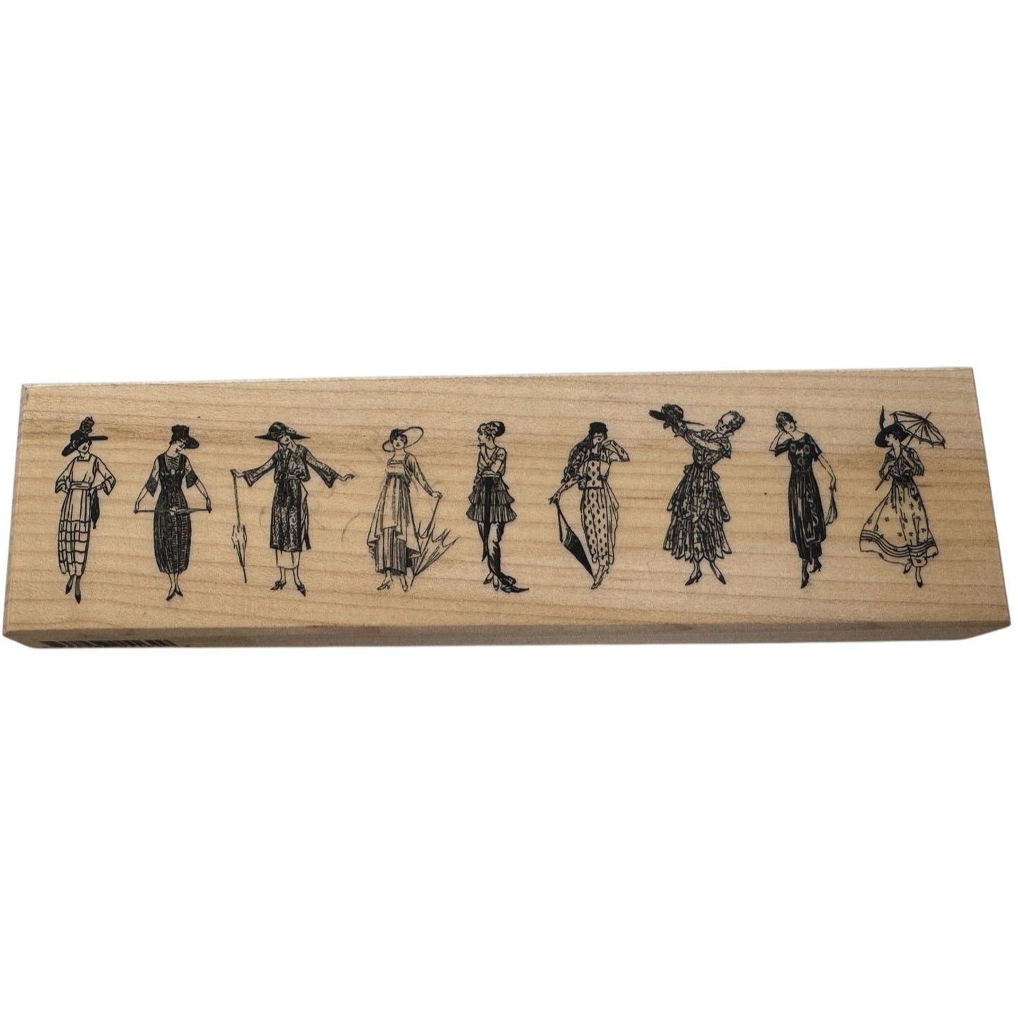 B Line Designs Rubber Stamp The Review 1920s Ladies Fashion Flapper Dress Hat
