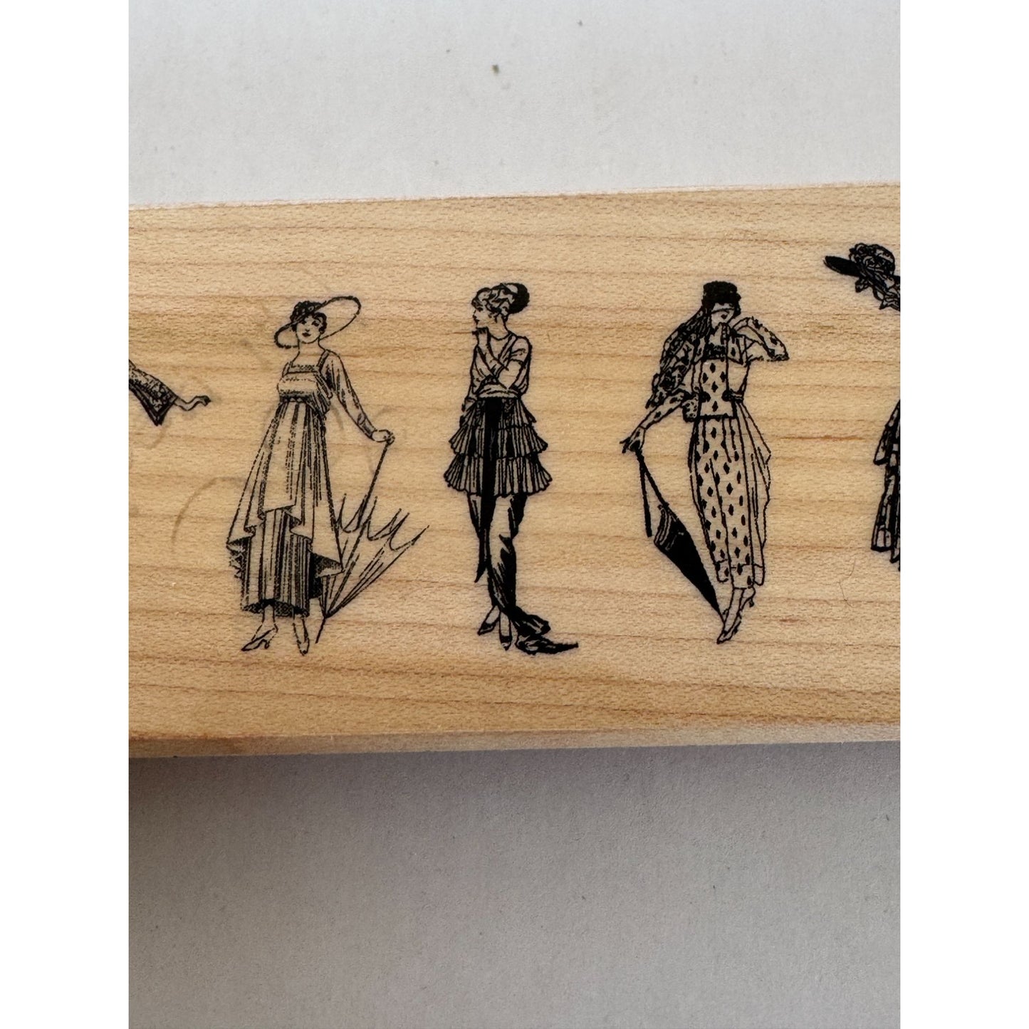 B Line Designs Rubber Stamp The Review 1920s Ladies Fashion Flapper Dress Hat