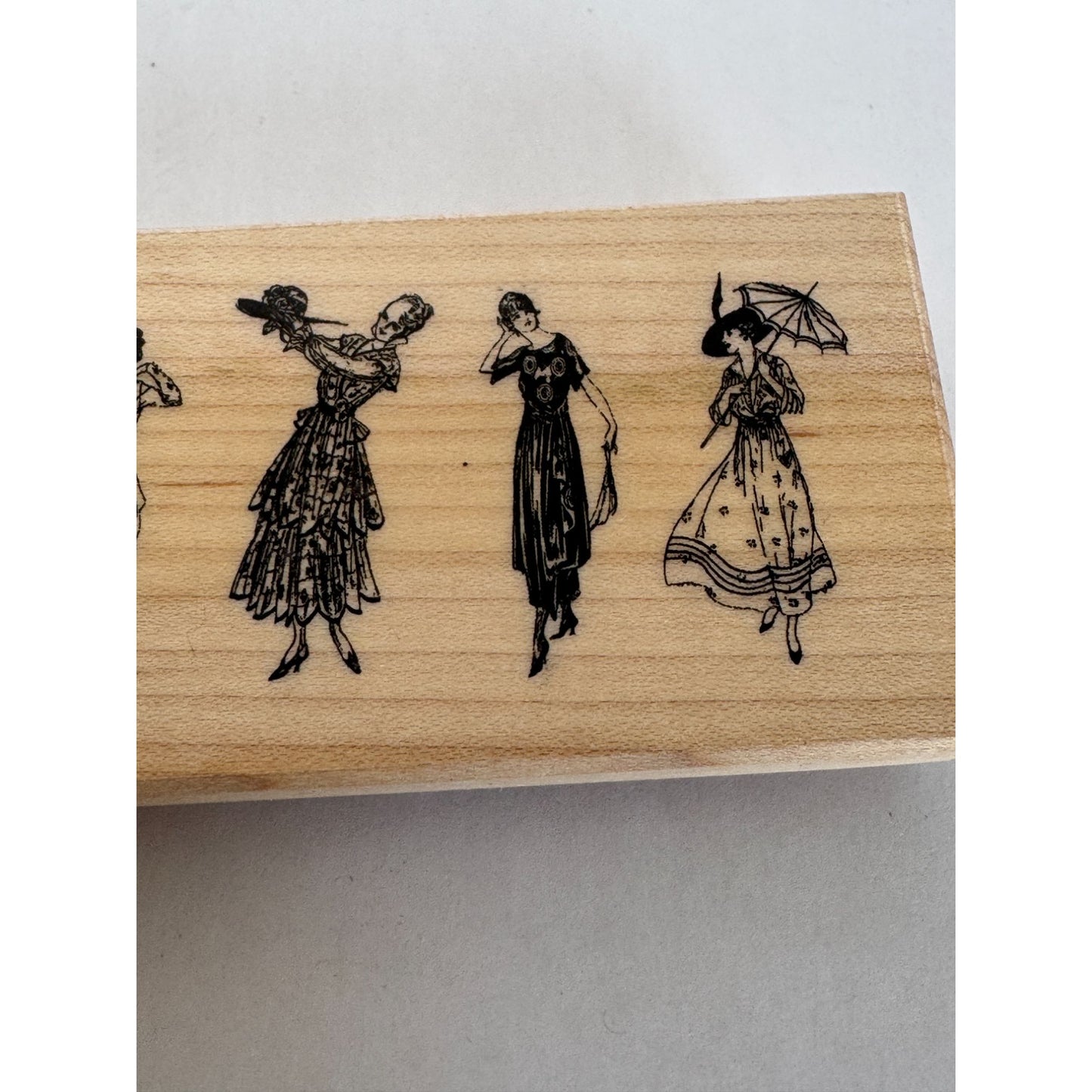 B Line Designs Rubber Stamp The Review 1920s Ladies Fashion Flapper Dress Hat