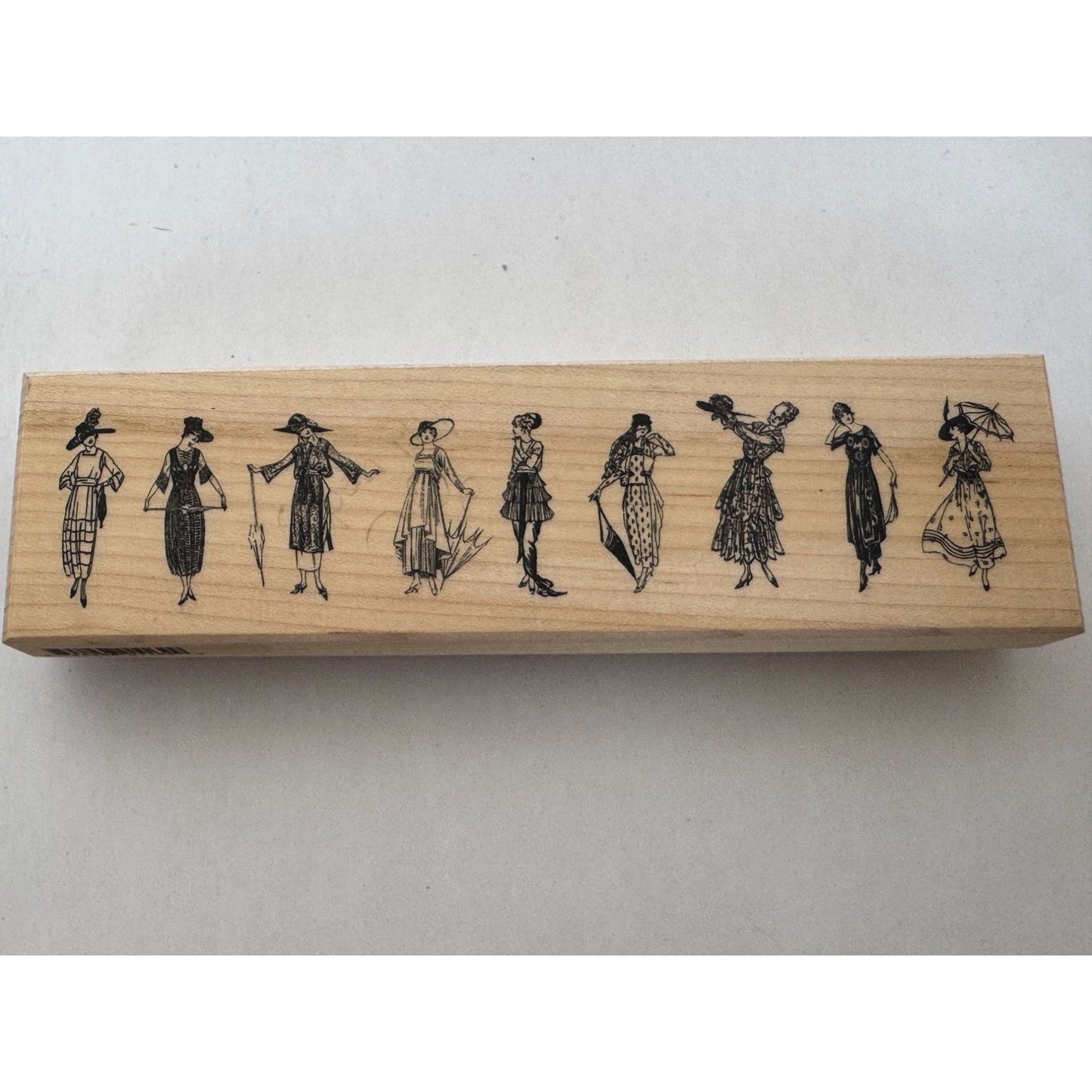 B Line Designs Rubber Stamp The Review 1920s Ladies Fashion Flapper Dress Hat