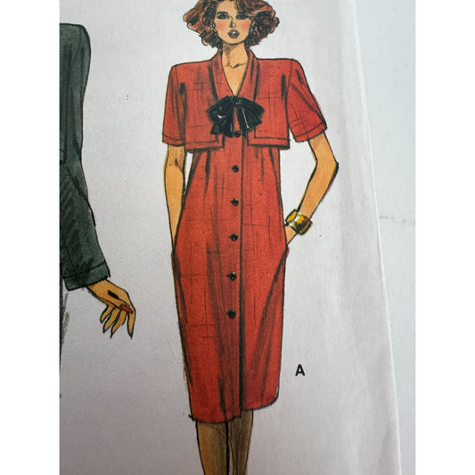 Very Easy Very Vogue Sewing Pattern 9371 Straight Dress Below Mid-Knee UC 6 8 10