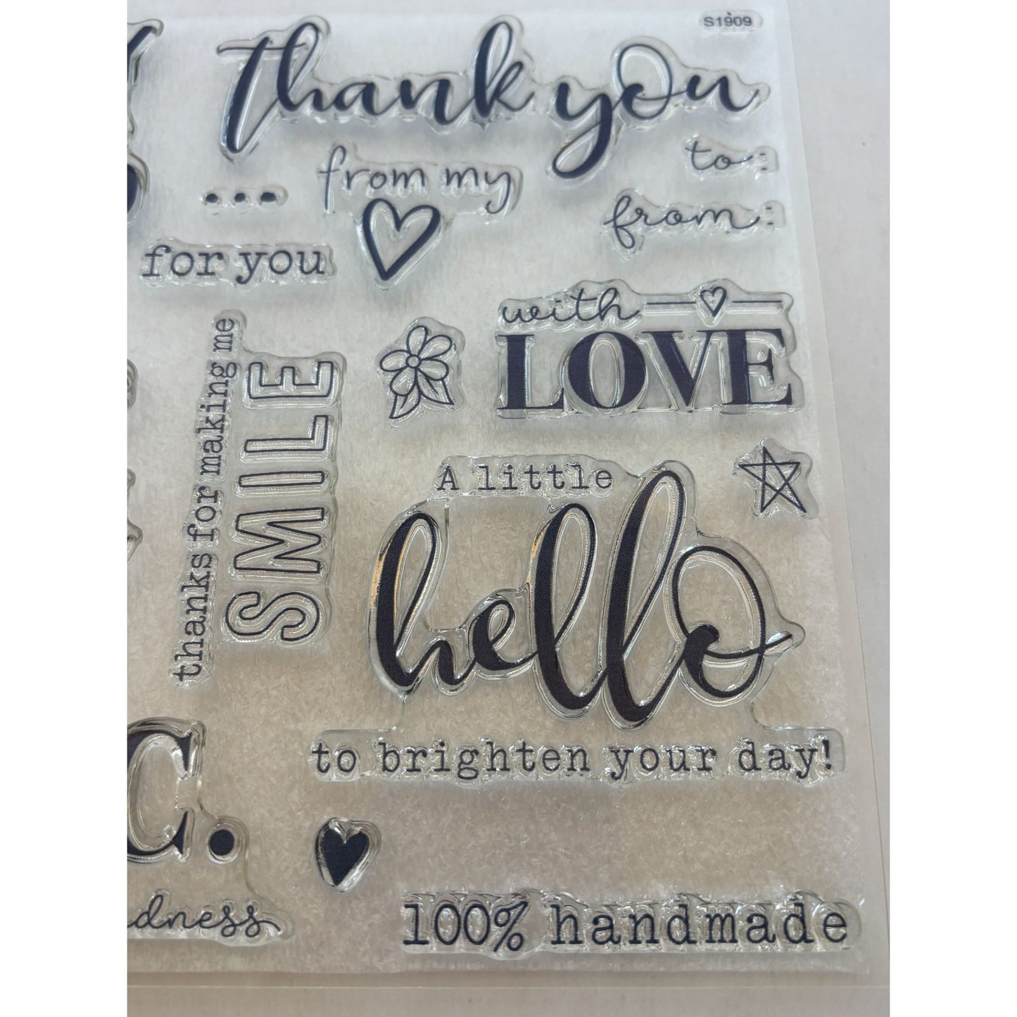 CTMH Acrylic Stamp Set Random Act of Cardness Handmade Card Making Words For You
