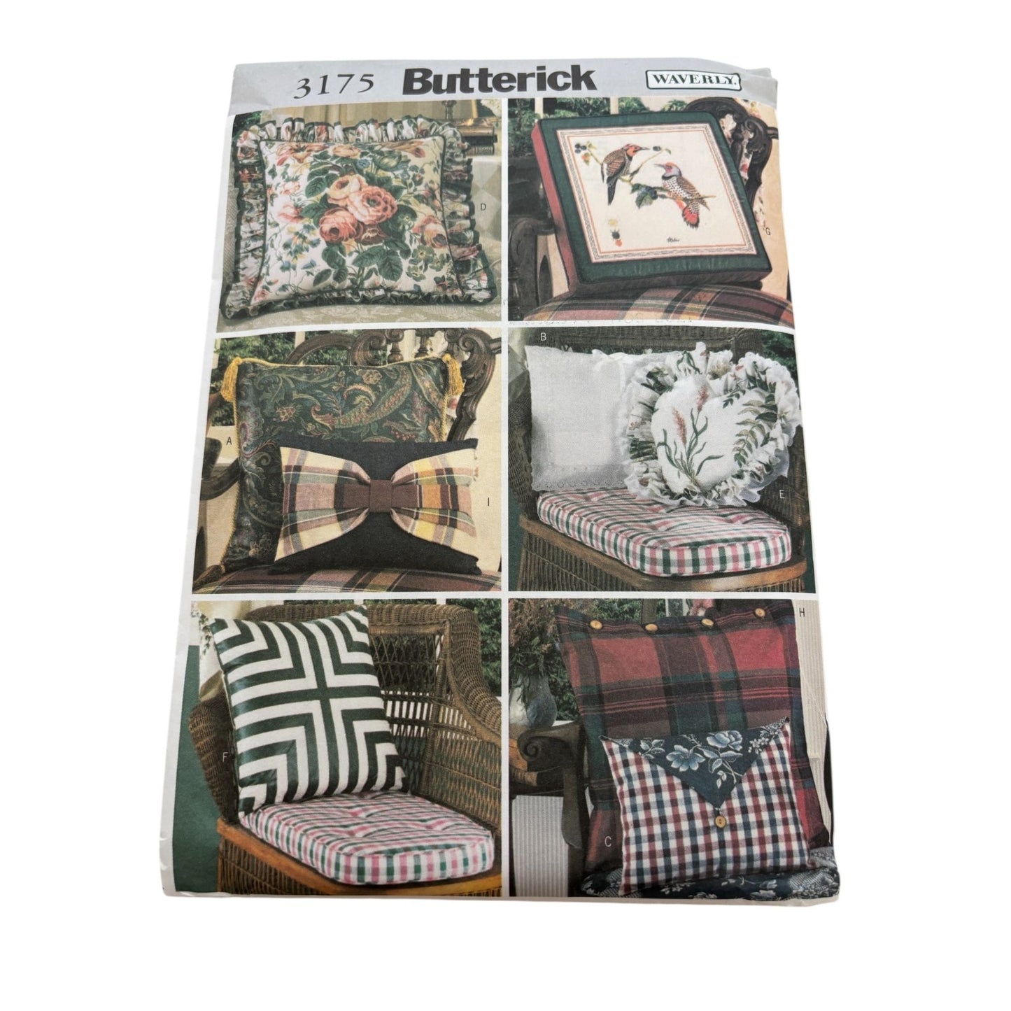 Butterick Sewing Pattern 3175 Waverly Easy to Do Pillows Home Decoration Uncut
