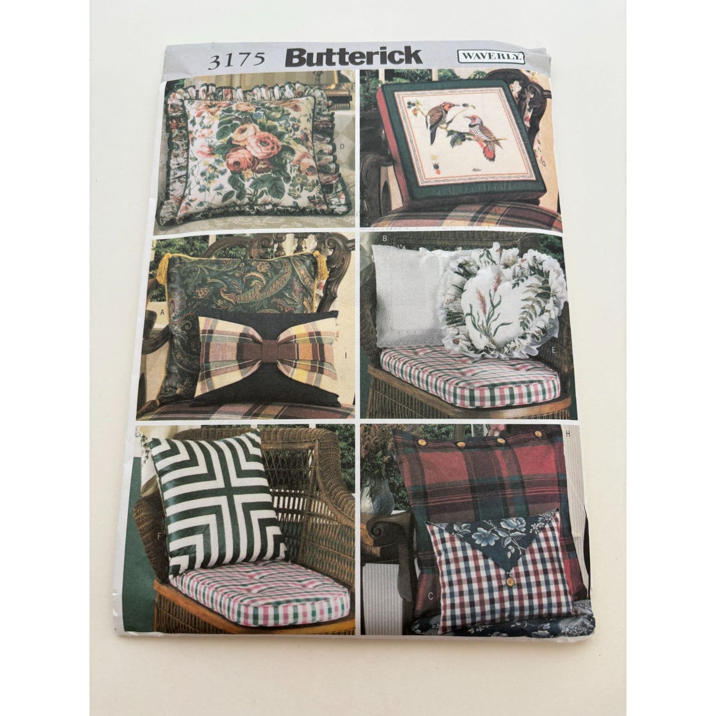 Butterick Sewing Pattern 3175 Waverly Easy to Do Pillows Home Decoration Uncut