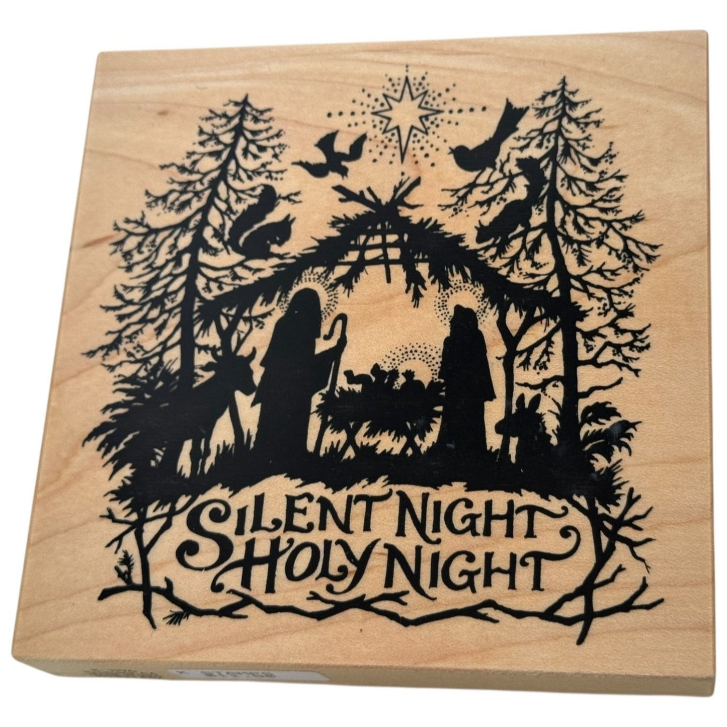 PSX Rubber Stamp Silent Night Holy Night Nativity Silhouette Christmas Stable