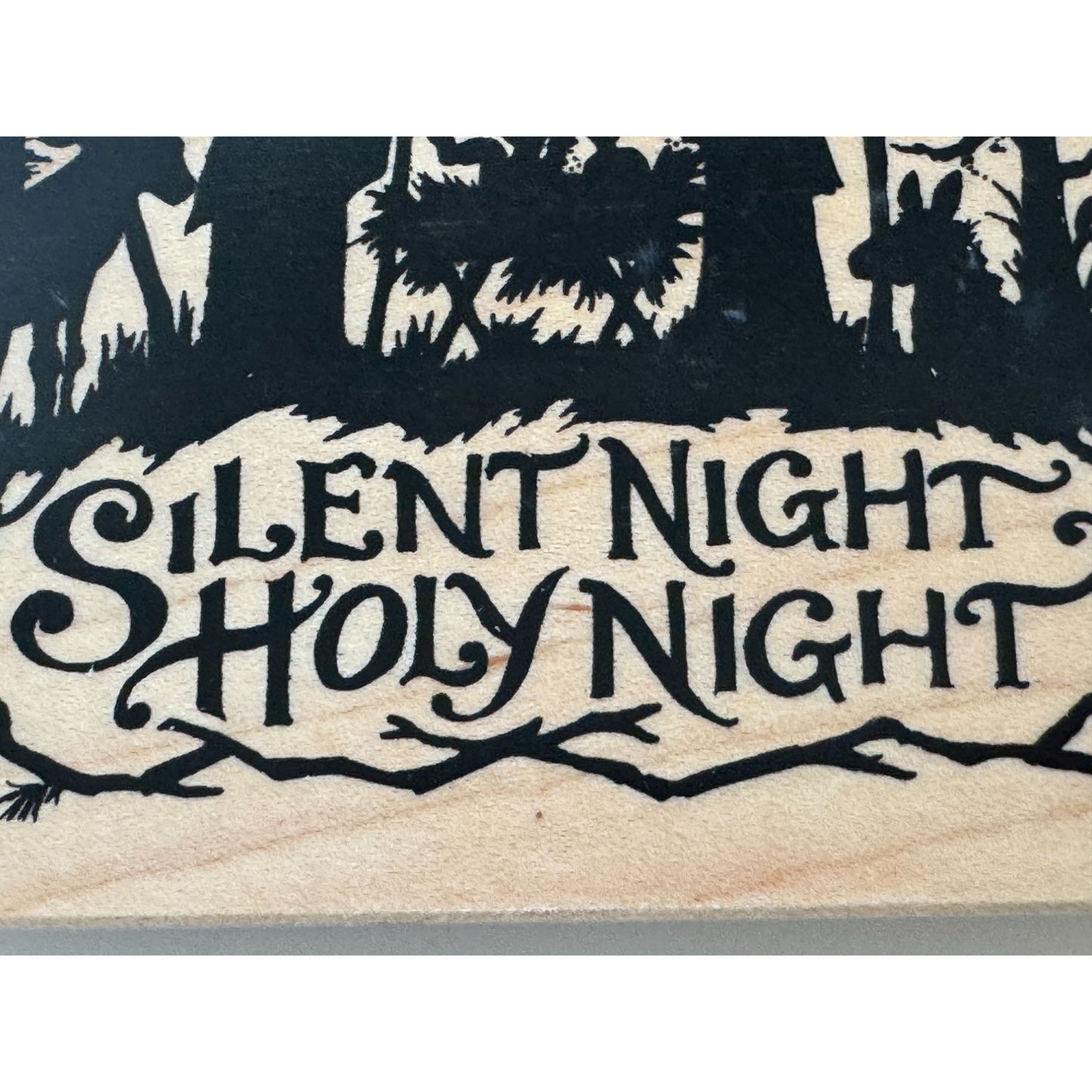 PSX Rubber Stamp Silent Night Holy Night Nativity Silhouette Christmas Stable