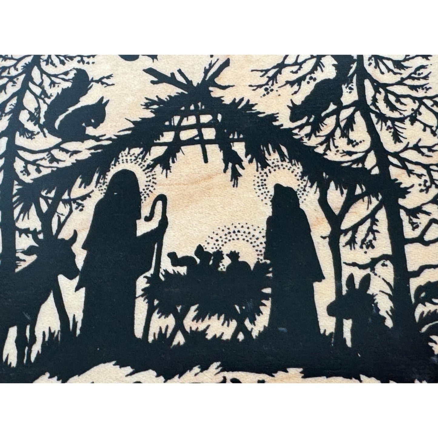 PSX Rubber Stamp Silent Night Holy Night Nativity Silhouette Christmas Stable