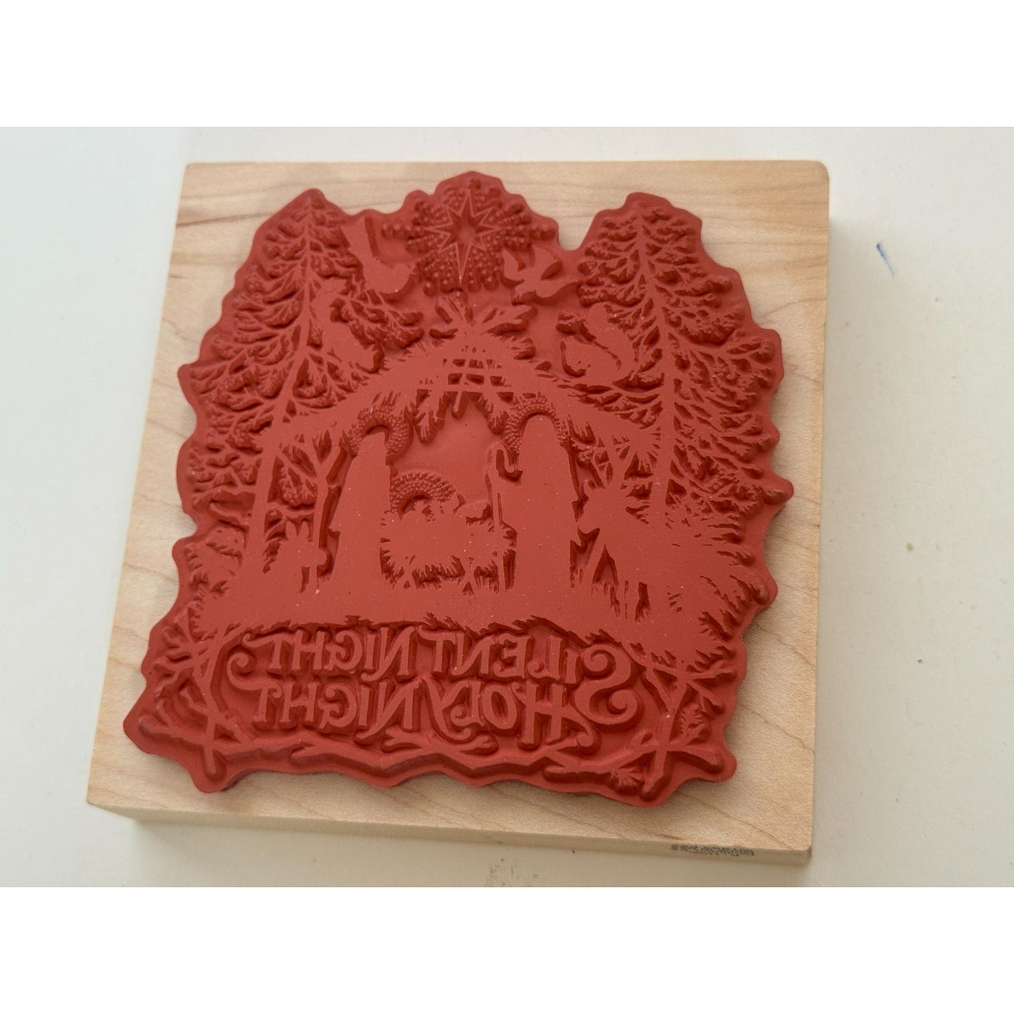 PSX Rubber Stamp Silent Night Holy Night Nativity Silhouette Christmas Stable