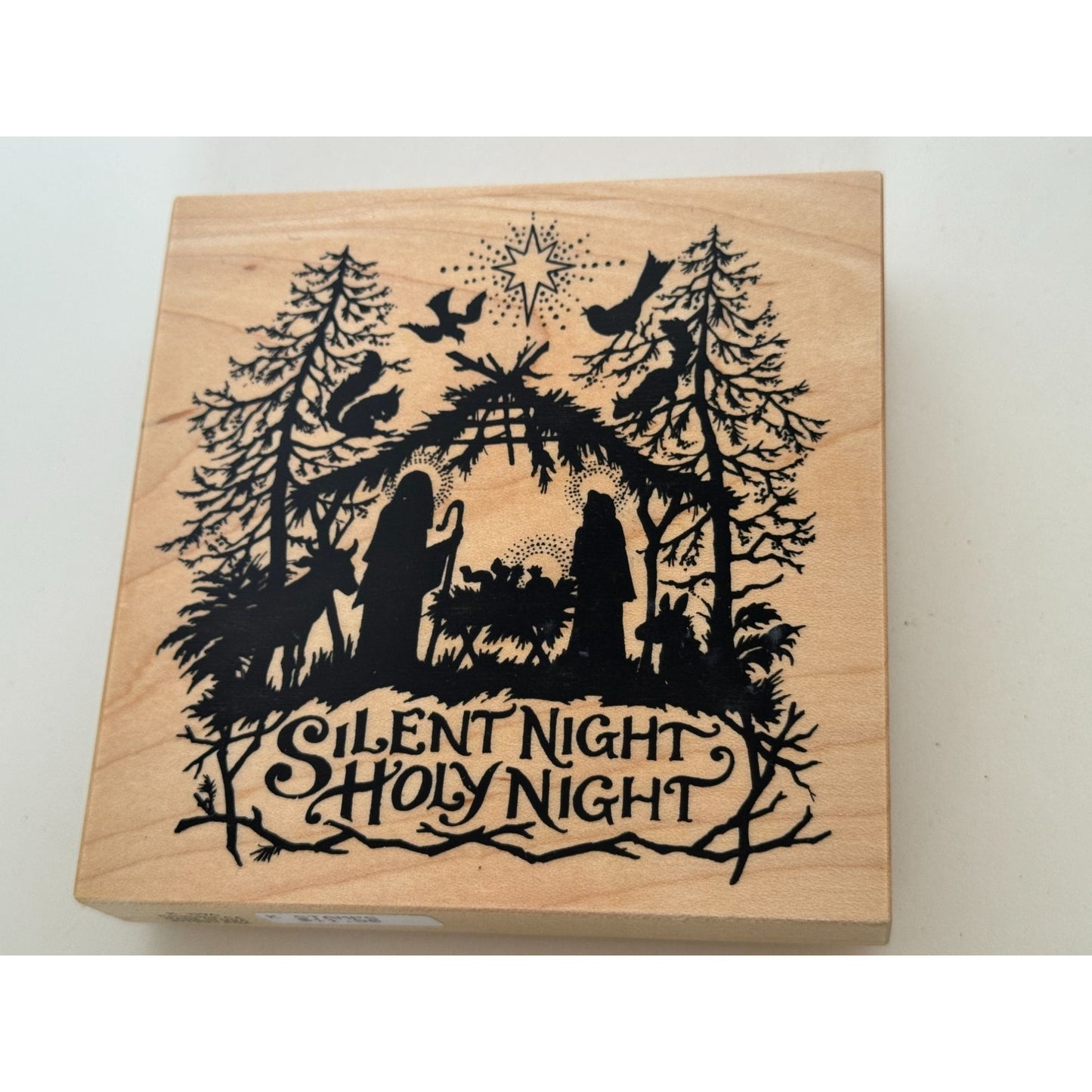 PSX Rubber Stamp Silent Night Holy Night Nativity Silhouette Christmas Stable