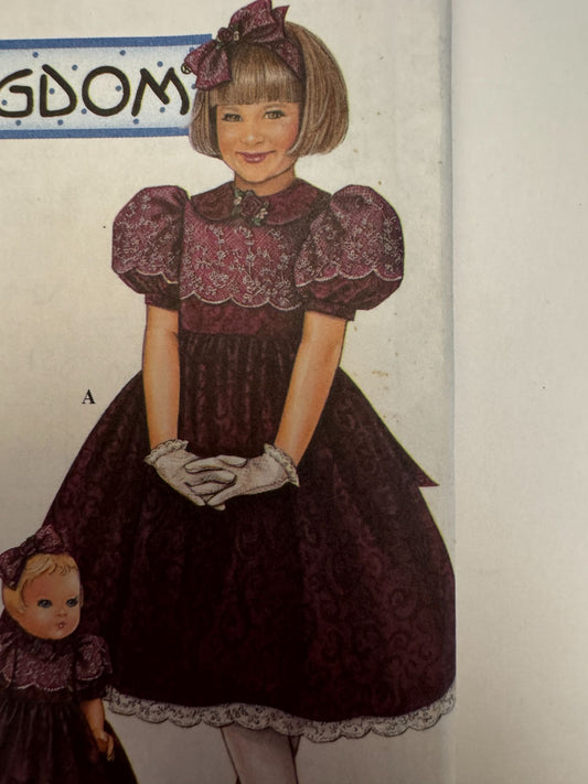 Simplicity Sewing Pattern 7891 Daisy Kingdom Girls and Doll Matching Dress 3-6