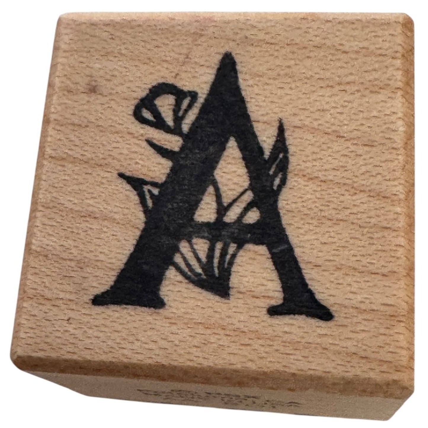 PSX Wooden Rubber Stamp Floral Letter A Card Making Initial Monogram Crafting
