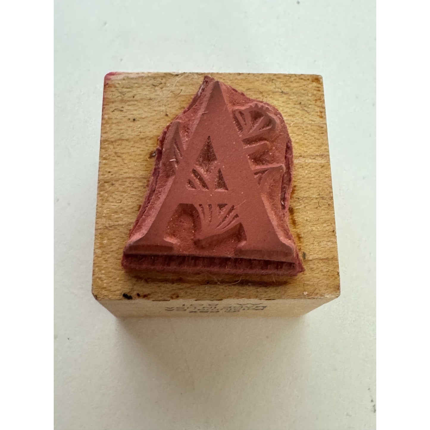 PSX Wooden Rubber Stamp Floral Letter A Card Making Initial Monogram Crafting