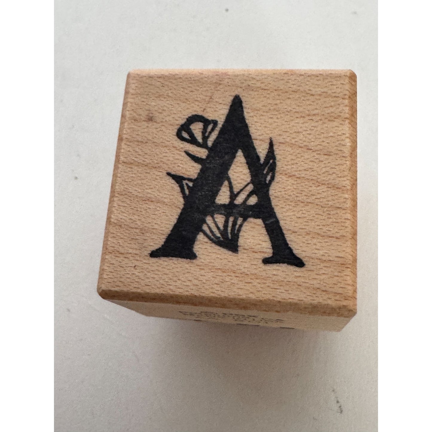 PSX Wooden Rubber Stamp Floral Letter A Card Making Initial Monogram Crafting
