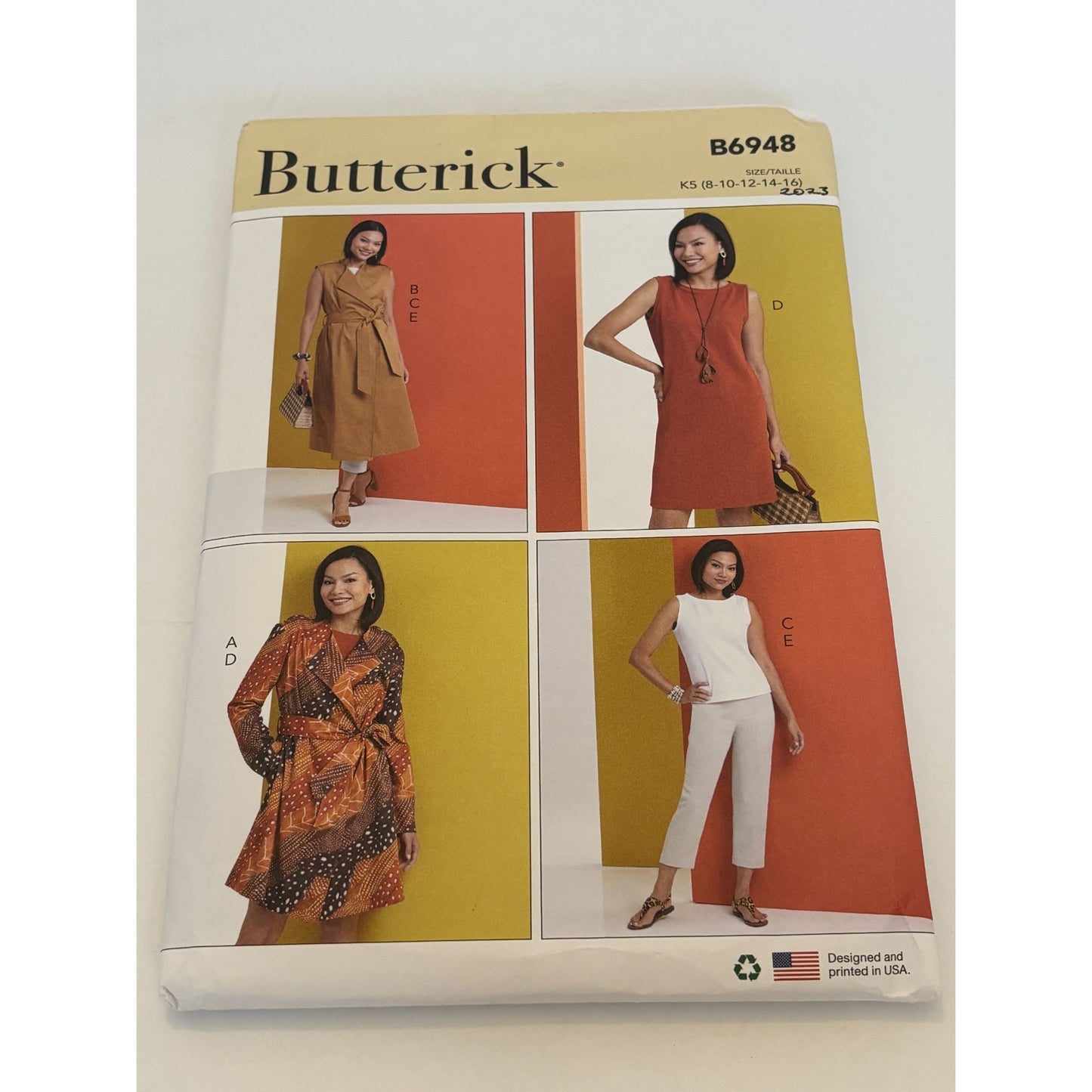 Butterick Sewing Pattern B6948 Work Jacket Vest Top Dress Pants Sizes 8-16 Uncut