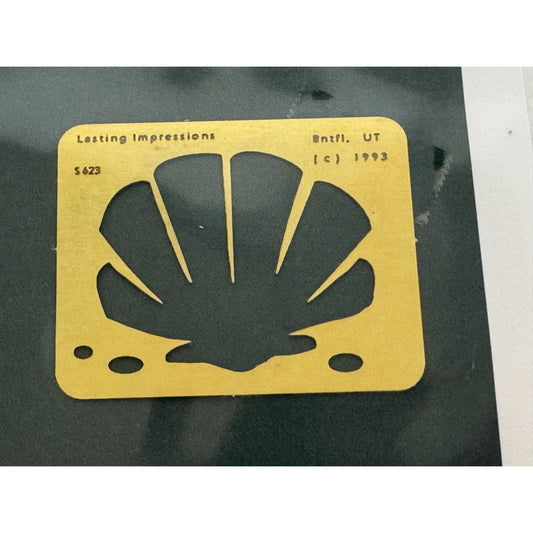 Lasting Impressions Embossing Template Seashell Clam Shell Beach Vacation Summer