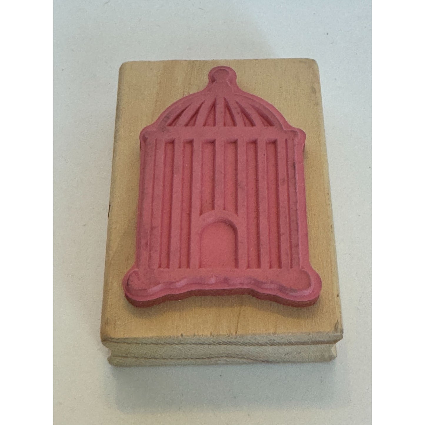 Birdcage Design Wood Mounted Rubber Stamp Birdcage Card Making Crafting