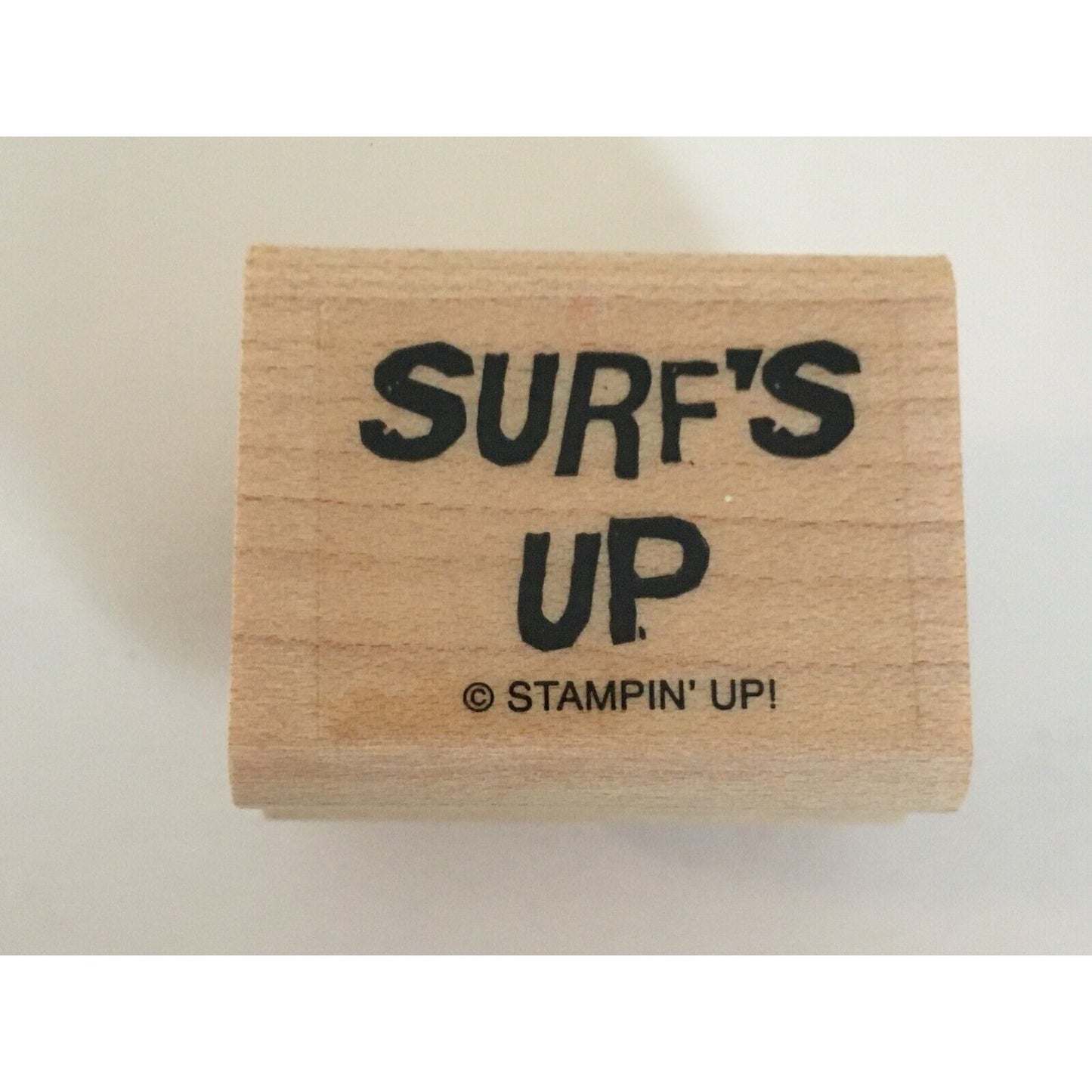 Stampin Up Rubber Stamp Just Surfing Wave Surfboard Ocean Beach Rare Retired