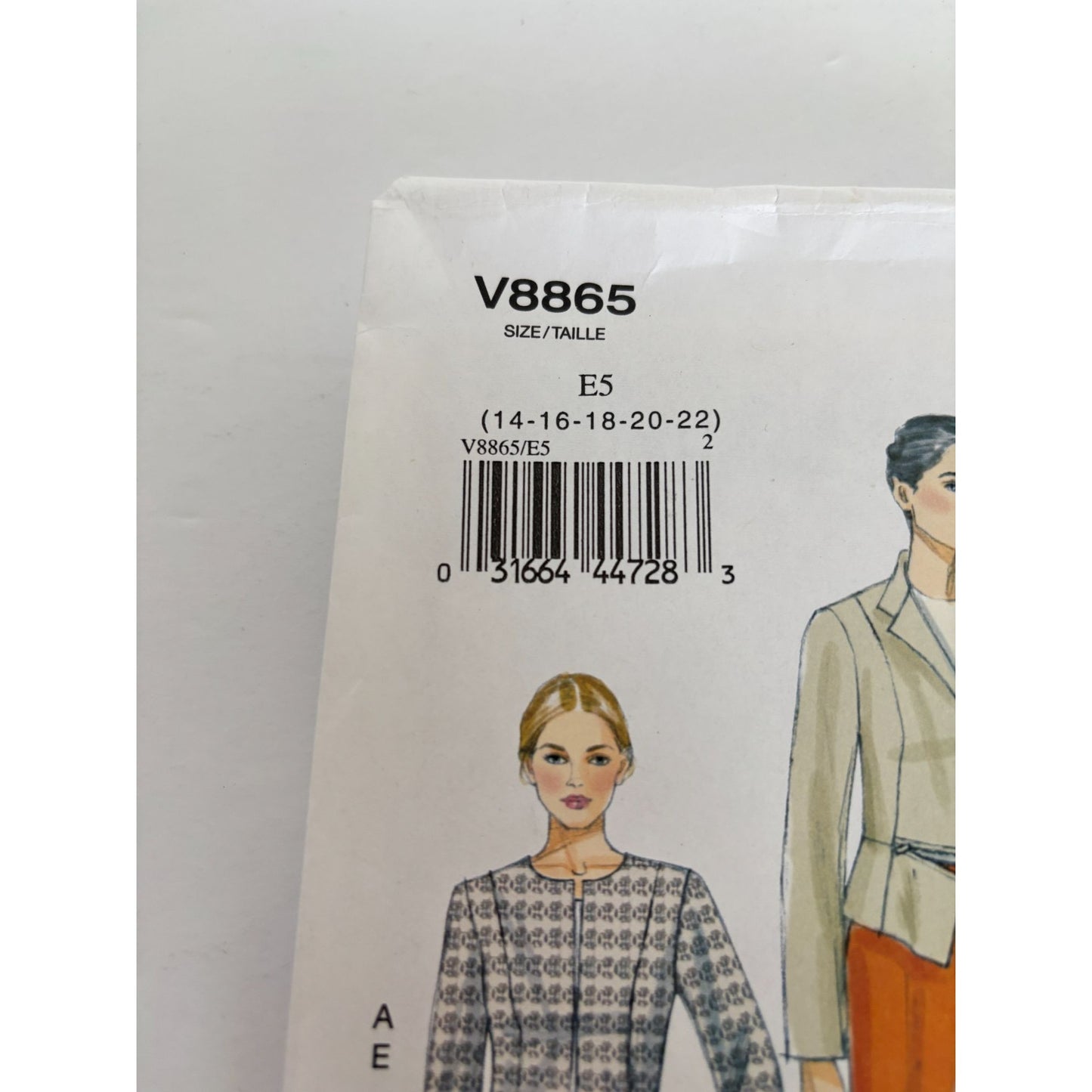 Vogue Sewing Pattern V8865 Jacket Skirt Pants Work Professional Easy 14-22 UC