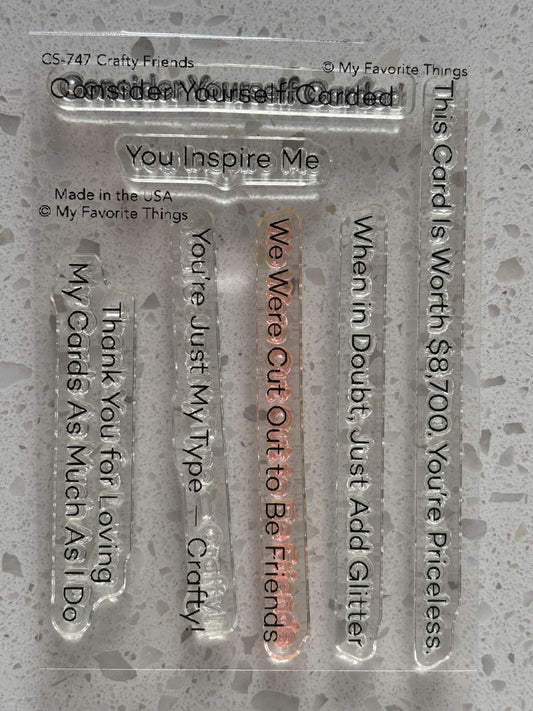 My Favorite Things Acrylic Clear Stamps Crafty Friends Card Making Card Maker