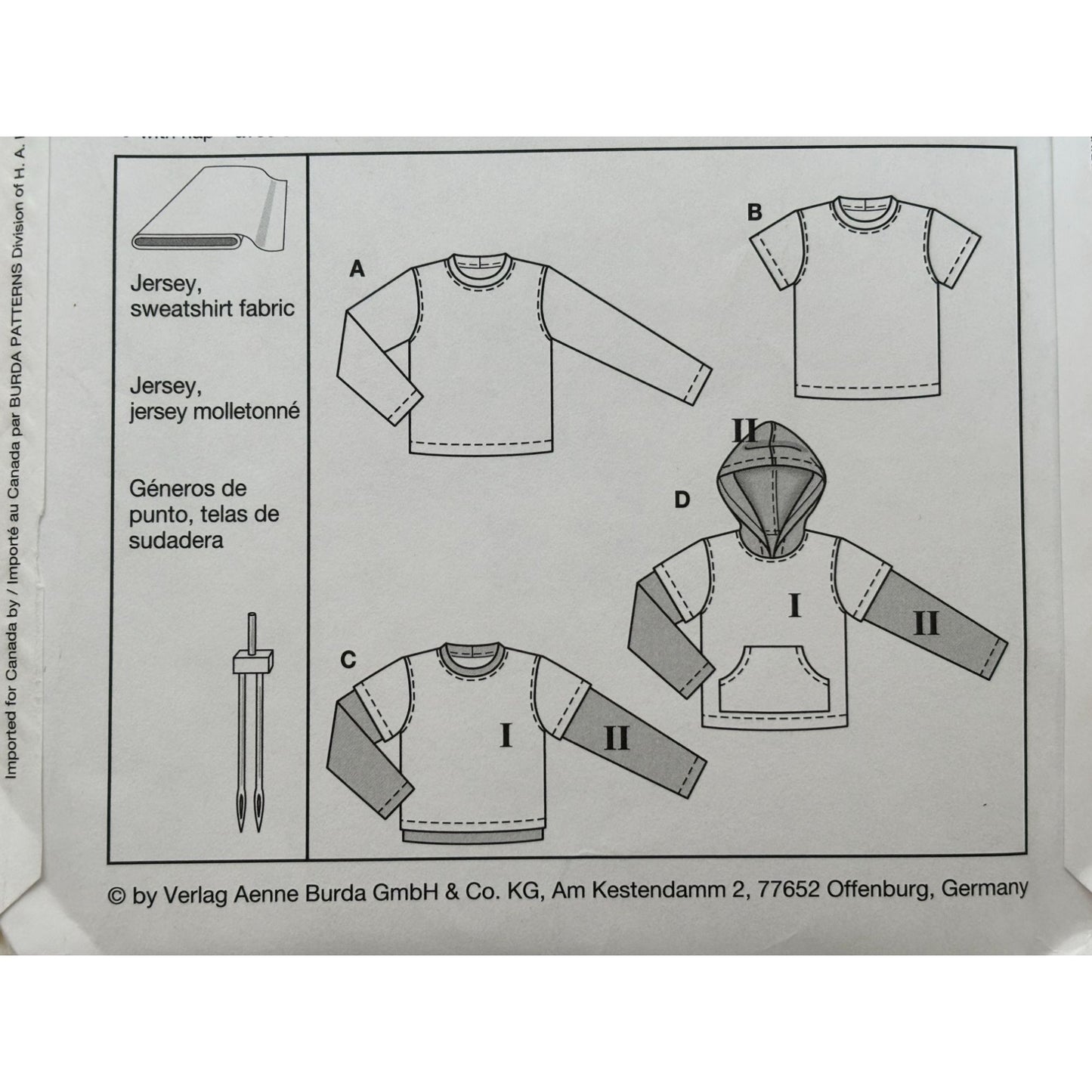 Burda Sewing Pattern 9614 Kid T-Shirt Hooded Shirt Sweatshirt Boys Girls 3-13 UC