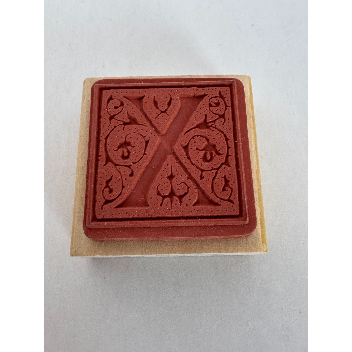 Anitas Rubber Stamp Decorative Letter X Initial Square Ornate Card Making Craft