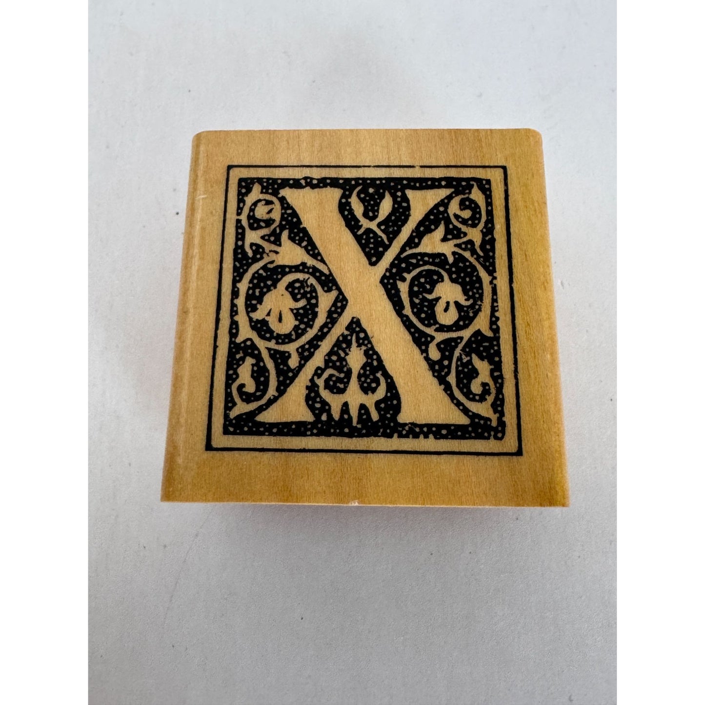 Anitas Rubber Stamp Decorative Letter X Initial Square Ornate Card Making Craft