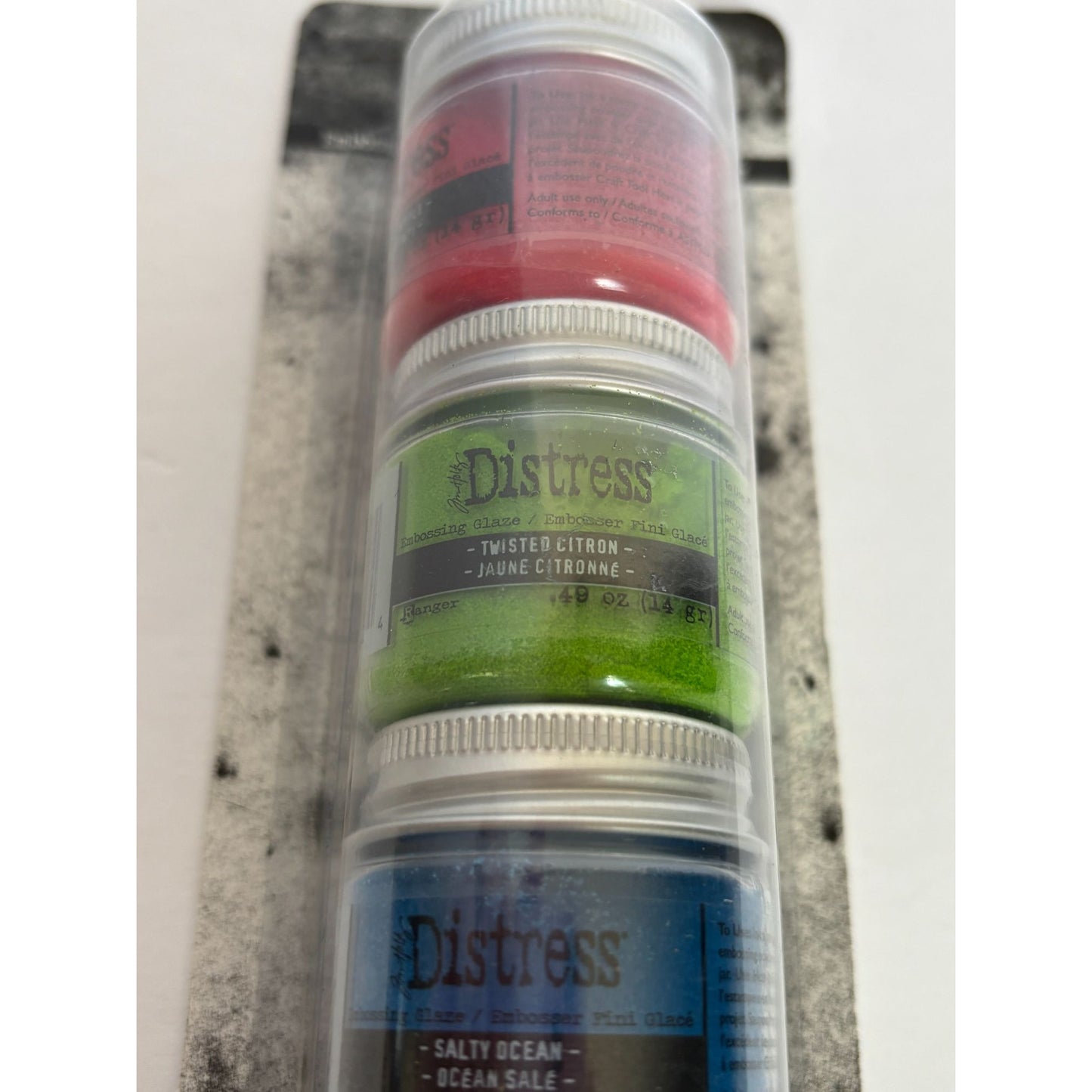 Tim Holtz Distress Embossing Glaze Set Red Green Blue Paper Crafting Supplies