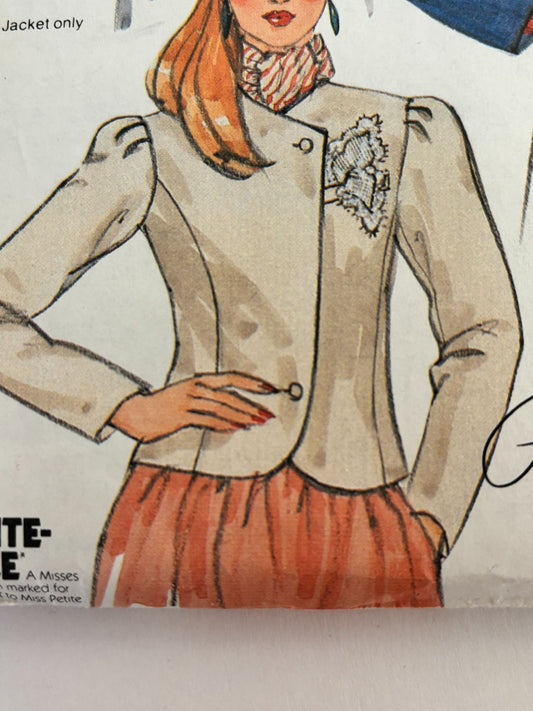 McCalls Sewing Pattern 8462 Womens Jacket Blazer Work Size 10 Vintage 1980s UC
