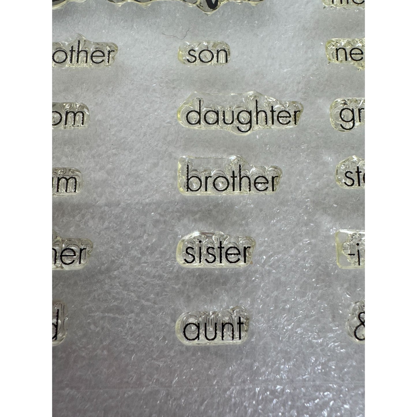 CTMH My Acrylix Acrylic Stamp Set For Family Relationships Mom Son Brother C1633