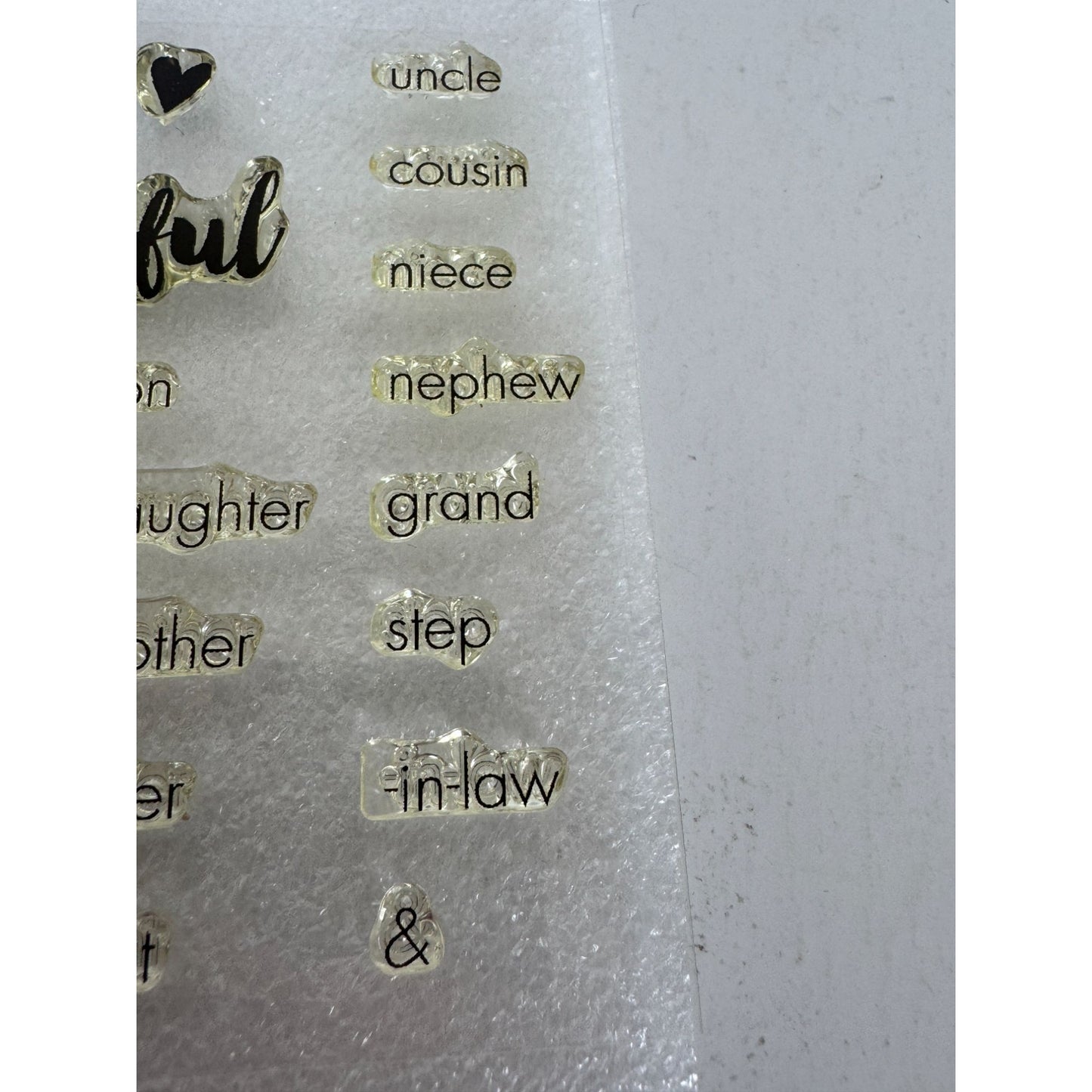 CTMH My Acrylix Acrylic Stamp Set For Family Relationships Mom Son Brother C1633