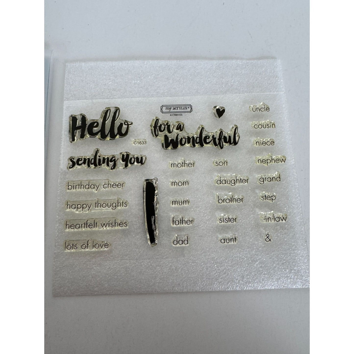 CTMH My Acrylix Acrylic Stamp Set For Family Relationships Mom Son Brother C1633