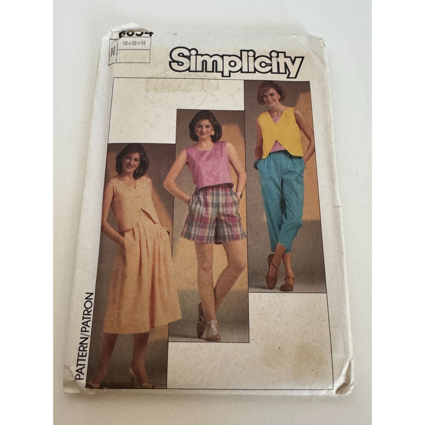 Simplicity Sewing Pattern 6854 Top Skirt Cropped Pants Shorts Outfit 10-14 Uncut