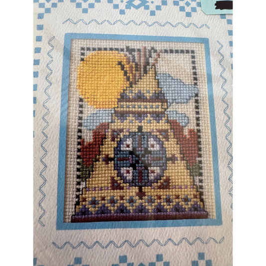 Design Works Crafts Cross Stitch Kit Southwestern Teepee Tent Greeting Card 741