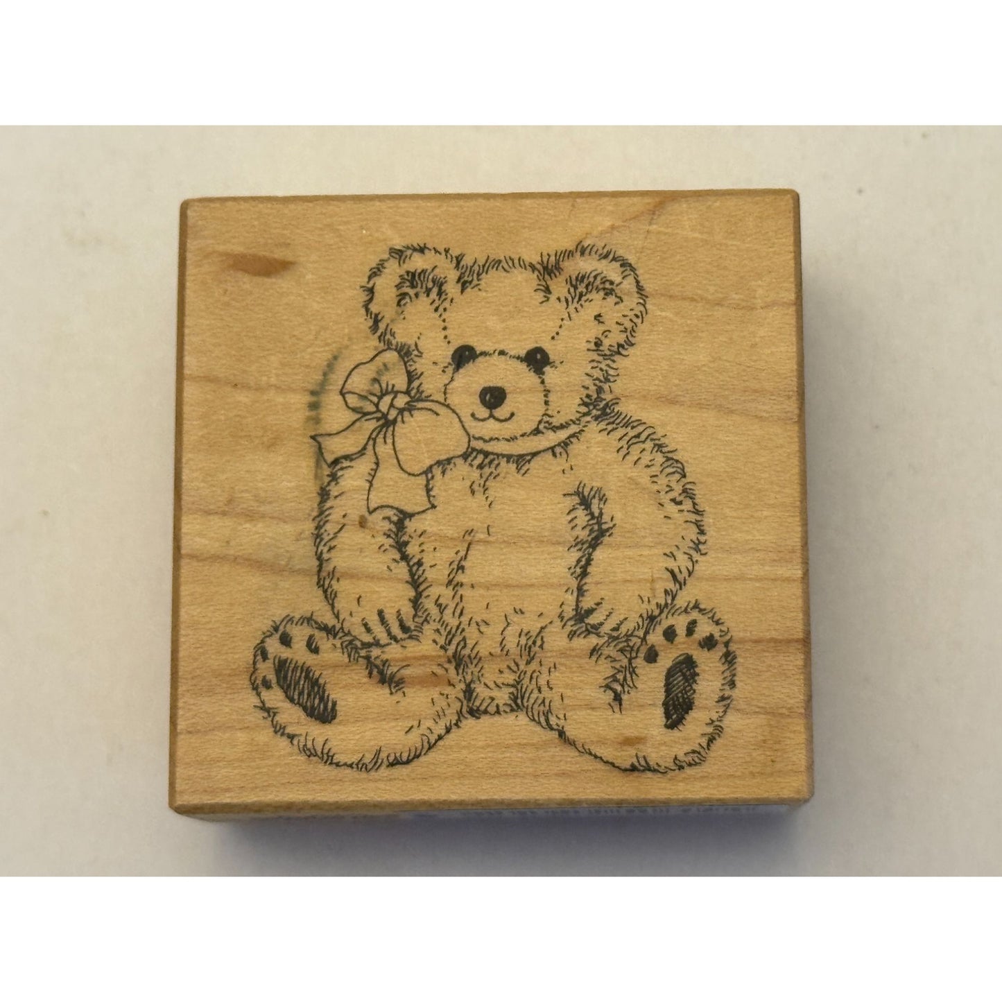 PSX Rubber Stamp Bow Bear Teddy Stuffed Animal Smile Toy Card Making E610