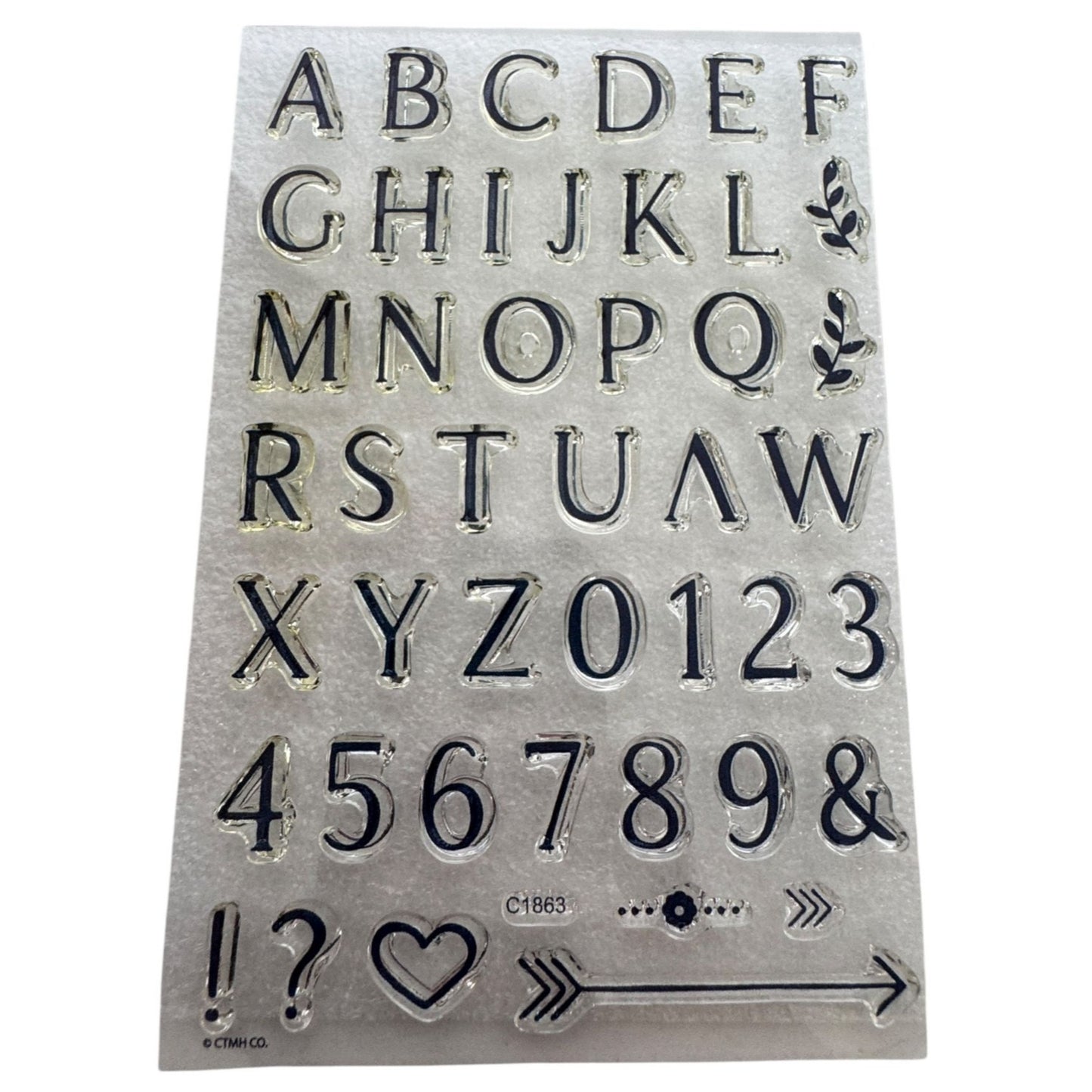 CTMH My Acrylix Acrylic Stamp Set Farmhouse Alphabet Letters Card Making C1863