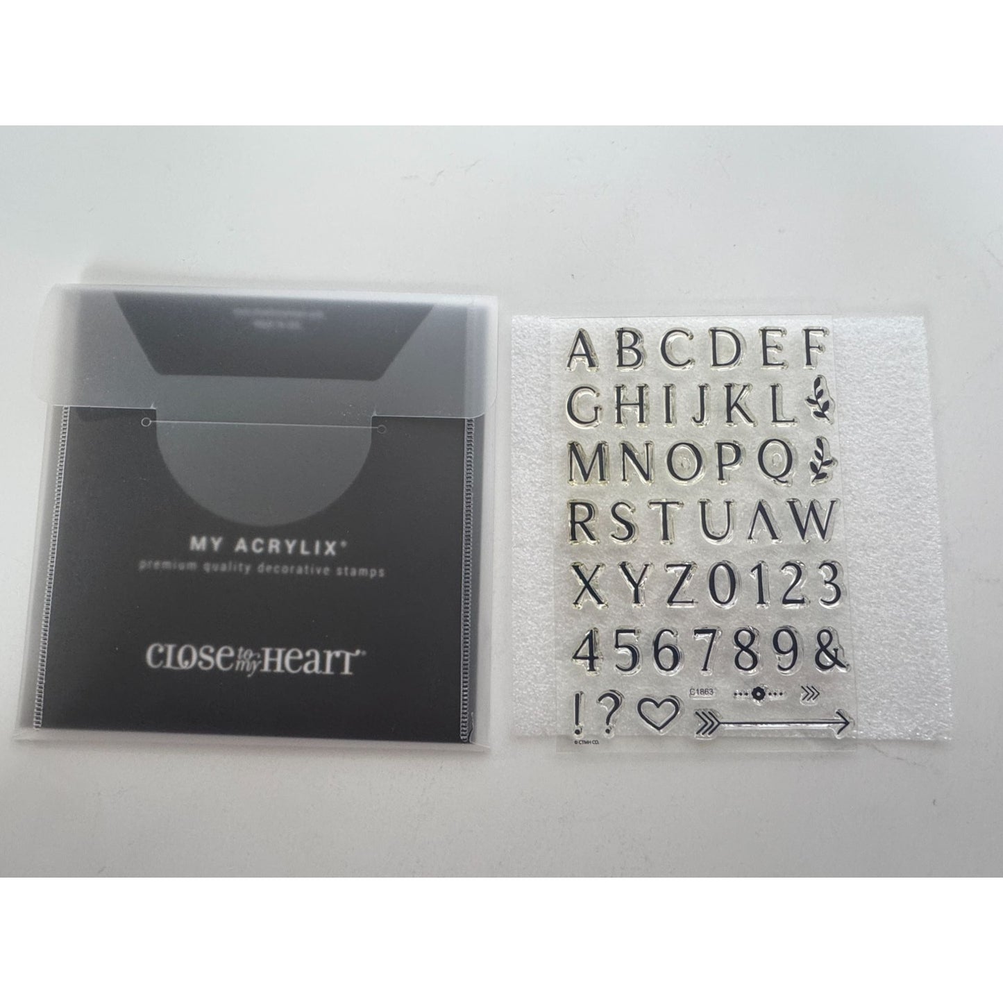 CTMH My Acrylix Acrylic Stamp Set Farmhouse Alphabet Letters Card Making C1863