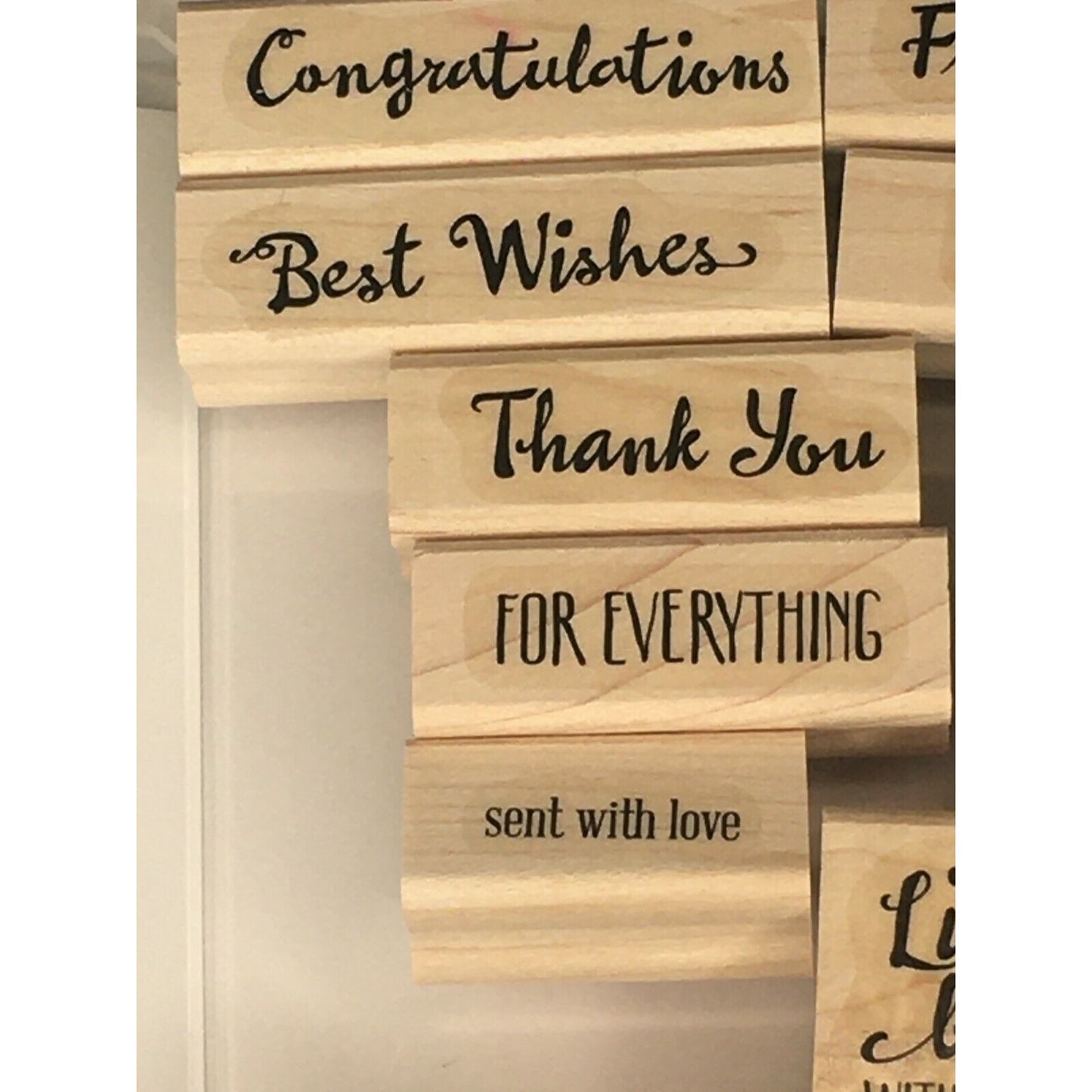 Stampin Up Petal Palette Rubber Stamp Set #1 Words Sayings Thank You Love Crafts